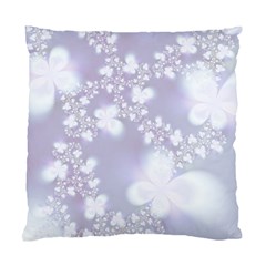 Pale Violet And White Floral Pattern Standard Cushion Case (two Sides) by SpinnyChairDesigns