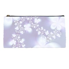 Pale Violet And White Floral Pattern Pencil Case by SpinnyChairDesigns