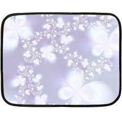 Pale Violet And White Floral Pattern Double Sided Fleece Blanket (mini)  by SpinnyChairDesigns