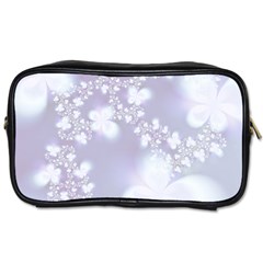 Pale Violet And White Floral Pattern Toiletries Bag (two Sides) by SpinnyChairDesigns