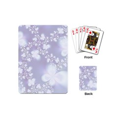 Pale Violet And White Floral Pattern Playing Cards Single Design (mini) by SpinnyChairDesigns