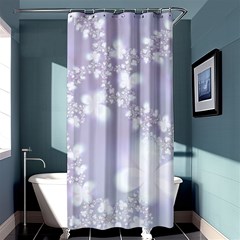 Pale Violet And White Floral Pattern Shower Curtain 36  X 72  (stall)  by SpinnyChairDesigns