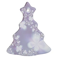 Pale Violet And White Floral Pattern Christmas Tree Ornament (two Sides) by SpinnyChairDesigns