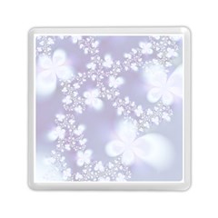 Pale Violet And White Floral Pattern Memory Card Reader (square) by SpinnyChairDesigns