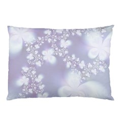 Pale Violet And White Floral Pattern Pillow Case (two Sides) by SpinnyChairDesigns