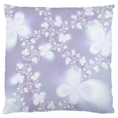 Pale Violet And White Floral Pattern Large Cushion Case (one Side) by SpinnyChairDesigns