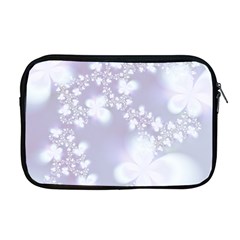 Pale Violet And White Floral Pattern Apple Macbook Pro 17  Zipper Case by SpinnyChairDesigns