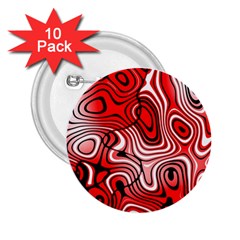 Black Red White Abstract Stripes 2 25  Buttons (10 Pack)  by SpinnyChairDesigns