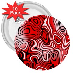 Black Red White Abstract Stripes 3  Buttons (10 Pack)  by SpinnyChairDesigns