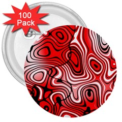 Black Red White Abstract Stripes 3  Buttons (100 Pack)  by SpinnyChairDesigns