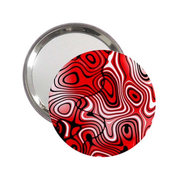 Black Red White Abstract Stripes 2.25  Handbag Mirrors