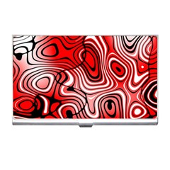 Black Red White Abstract Stripes Business Card Holder by SpinnyChairDesigns