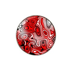 Black Red White Abstract Stripes Hat Clip Ball Marker by SpinnyChairDesigns