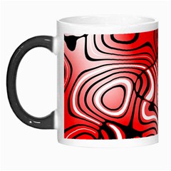 Black Red White Abstract Stripes Morph Mugs by SpinnyChairDesigns