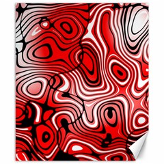 Black Red White Abstract Stripes Canvas 8  X 10  by SpinnyChairDesigns