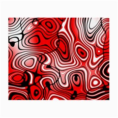 Black Red White Abstract Stripes Small Glasses Cloth (2 Sides) by SpinnyChairDesigns