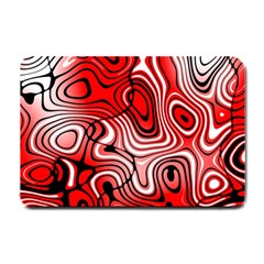 Black Red White Abstract Stripes Small Doormat  by SpinnyChairDesigns