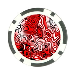 Black Red White Abstract Stripes Poker Chip Card Guard by SpinnyChairDesigns