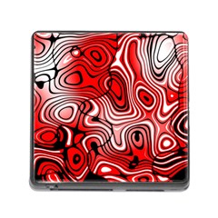 Black Red White Abstract Stripes Memory Card Reader (square 5 Slot) by SpinnyChairDesigns