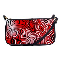 Black Red White Abstract Stripes Shoulder Clutch Bag by SpinnyChairDesigns