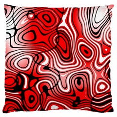 Black Red White Abstract Stripes Large Cushion Case (two Sides) by SpinnyChairDesigns