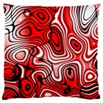 Black Red White Abstract Stripes Large Cushion Case (Two Sides) Front