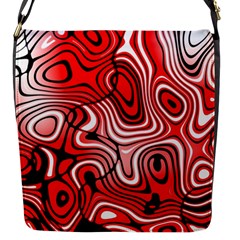 Black Red White Abstract Stripes Flap Closure Messenger Bag (s) by SpinnyChairDesigns