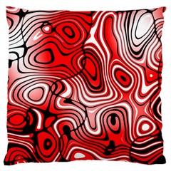 Black Red White Abstract Stripes Standard Flano Cushion Case (one Side) by SpinnyChairDesigns