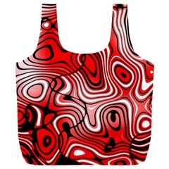 Black Red White Abstract Stripes Full Print Recycle Bag (xxl) by SpinnyChairDesigns