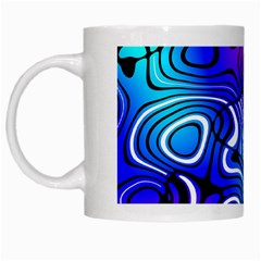 Blue Purple Abstract Stripes White Mugs by SpinnyChairDesigns