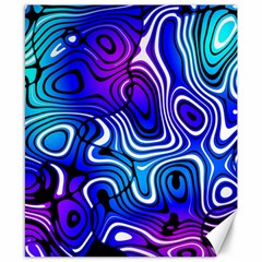 Blue Purple Abstract Stripes Canvas 8  X 10  by SpinnyChairDesigns