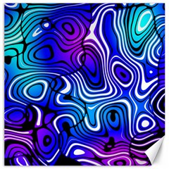 Blue Purple Abstract Stripes Canvas 20  X 20  by SpinnyChairDesigns