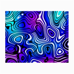 Blue Purple Abstract Stripes Small Glasses Cloth (2 Sides) by SpinnyChairDesigns