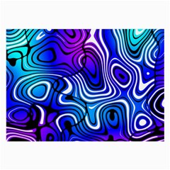 Blue Purple Abstract Stripes Large Glasses Cloth (2 Sides) by SpinnyChairDesigns