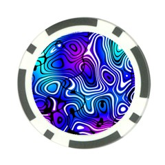 Blue Purple Abstract Stripes Poker Chip Card Guard by SpinnyChairDesigns