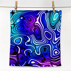 Blue Purple Abstract Stripes Face Towel by SpinnyChairDesigns