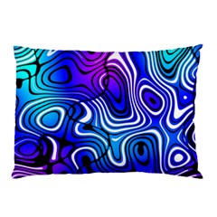 Blue Purple Abstract Stripes Pillow Case by SpinnyChairDesigns