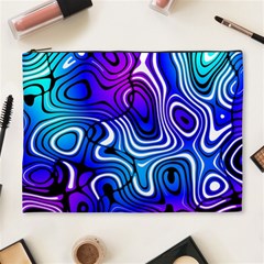 Blue Purple Abstract Stripes Cosmetic Bag (xl) by SpinnyChairDesigns