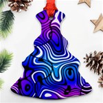 Blue Purple Abstract Stripes Christmas Tree Ornament (Two Sides) Back