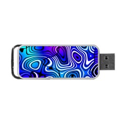 Blue Purple Abstract Stripes Portable Usb Flash (two Sides) by SpinnyChairDesigns