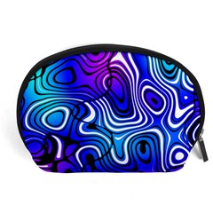 Blue Purple Abstract Stripes Accessory Pouch (large) by SpinnyChairDesigns