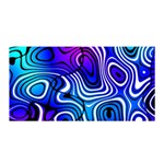 Blue Purple Abstract Stripes Satin Wrap Front