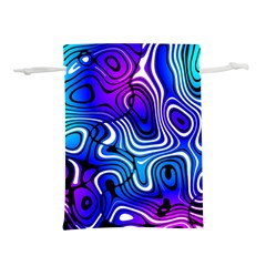 Blue Purple Abstract Stripes Lightweight Drawstring Pouch (l) by SpinnyChairDesigns