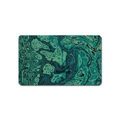 Dark Green Marbled Texture Magnet (name Card) by SpinnyChairDesigns