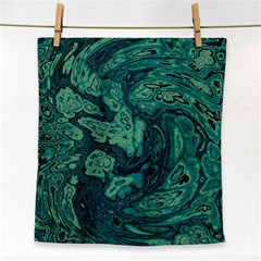 Dark Green Marbled Texture Face Towel by SpinnyChairDesigns