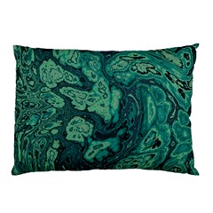 Dark Green Marbled Texture Pillow Case (two Sides) by SpinnyChairDesigns