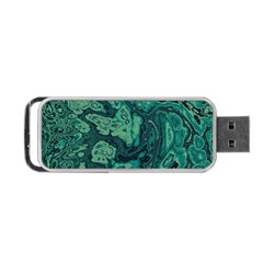 Dark Green Marbled Texture Portable Usb Flash (one Side) by SpinnyChairDesigns