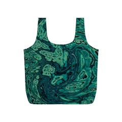 Dark Green Marbled Texture Full Print Recycle Bag (s) by SpinnyChairDesigns