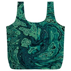 Dark Green Marbled Texture Full Print Recycle Bag (xl) by SpinnyChairDesigns