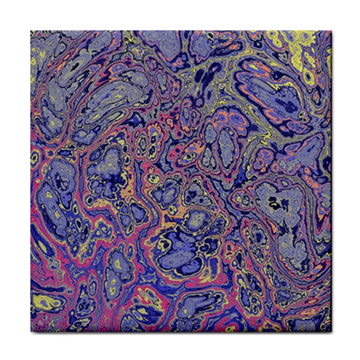 Colorful Marbled Paint Texture Tile Coaster